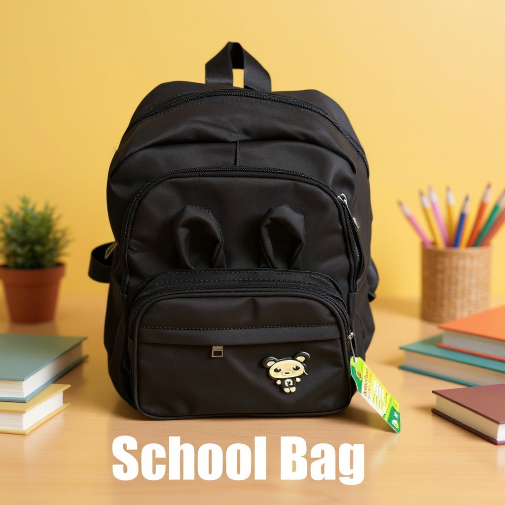 Kids School Bag For Boys and Girls BUNNY 351 PURE BLACK